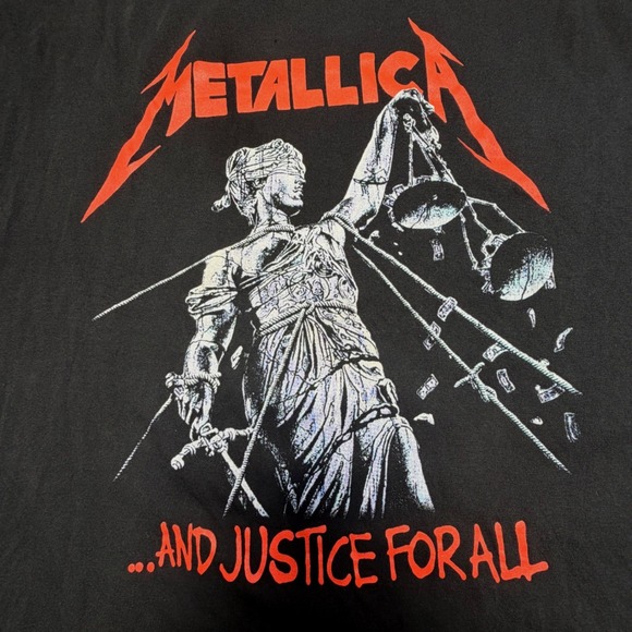 Metallica Other - Metallica And Justice For All Band Tee Black Graphic Shirt 2XL